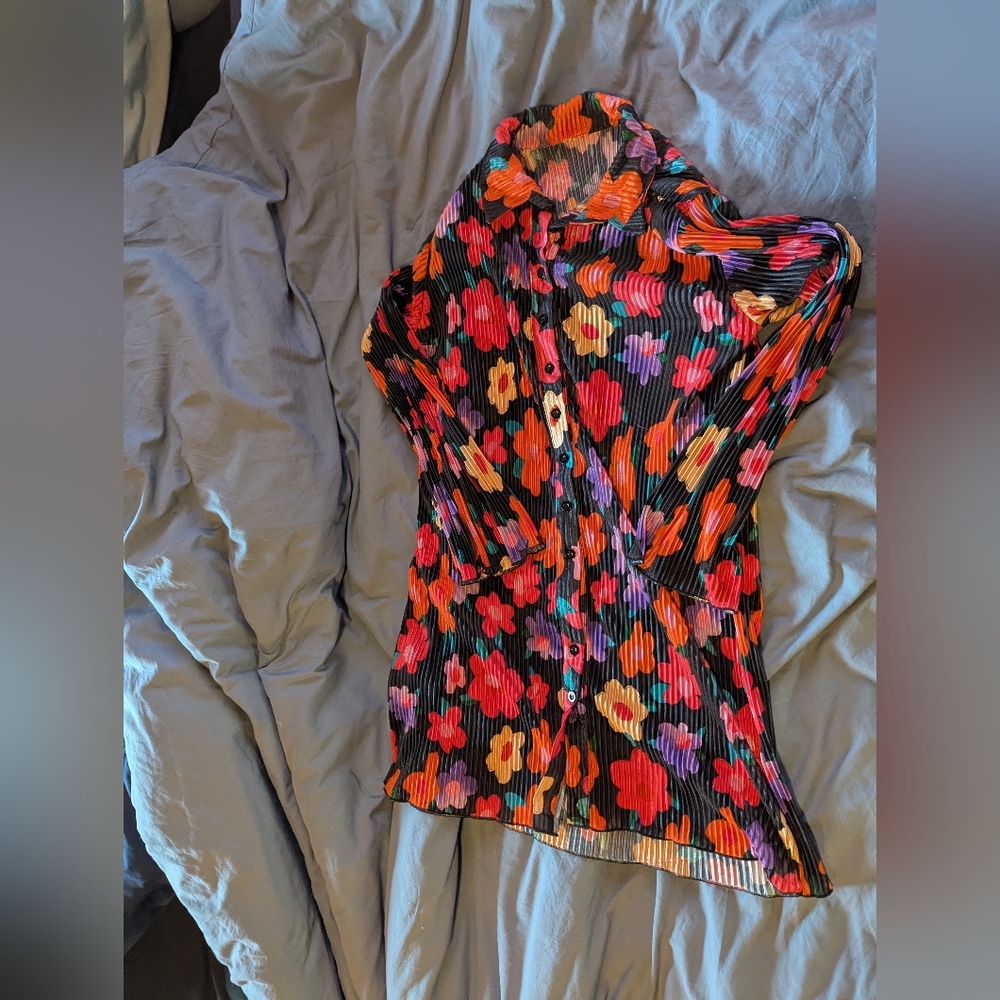 Floral Button-Up Blouse